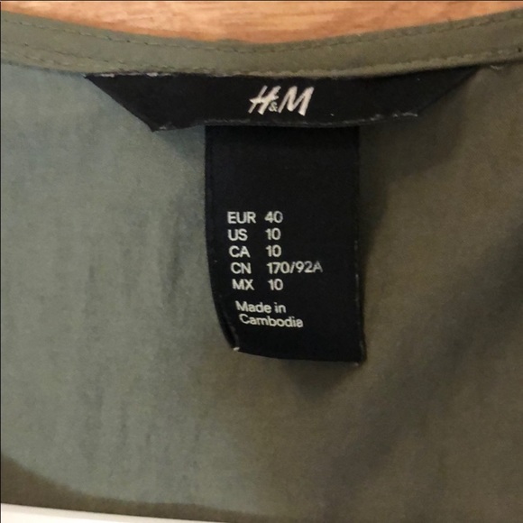 Army Green H&M Blouse - Picture 3 of 4